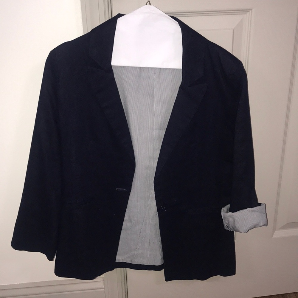 Navy | Blazer | Linen | Light Blue Lining | W-L
